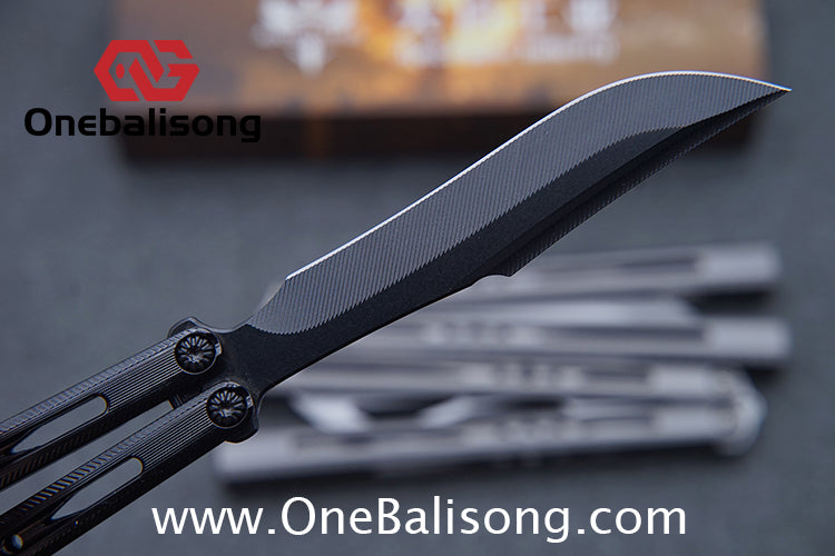 APOCALYPSE TIANQI Titanium Vixen V2 Balisong Clone Titanium Alloy Handle Stainless Steel Blade Bushing