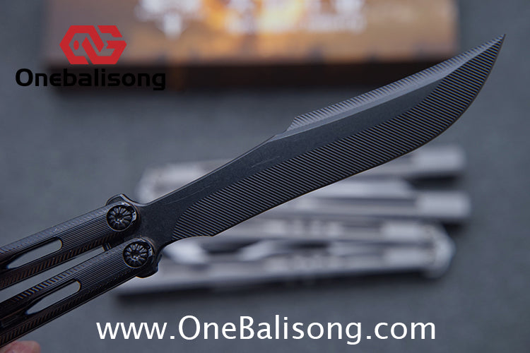 APOCALYPSE TIANQI Titanium Vixen V2 Balisong Clone Titanium Alloy Handle Stainless Steel Blade Bushing