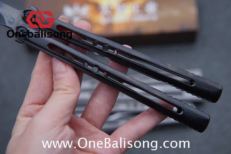 APOCALYPSE TIANQI Titanium Vixen V2 Balisong Clone Titanium Alloy Handle Stainless Steel Blade Bushing