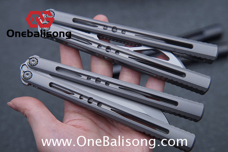 APOCALYPSE TIANQI Titanium Vixen V2 Balisong Clone Titanium Alloy Handle Stainless Steel Blade Bushing