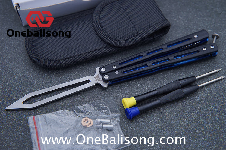THEONE BM51 Balisong Clone Titanium Alloy Handle D2 Tool Steel Stainless Steel Blade Bushing