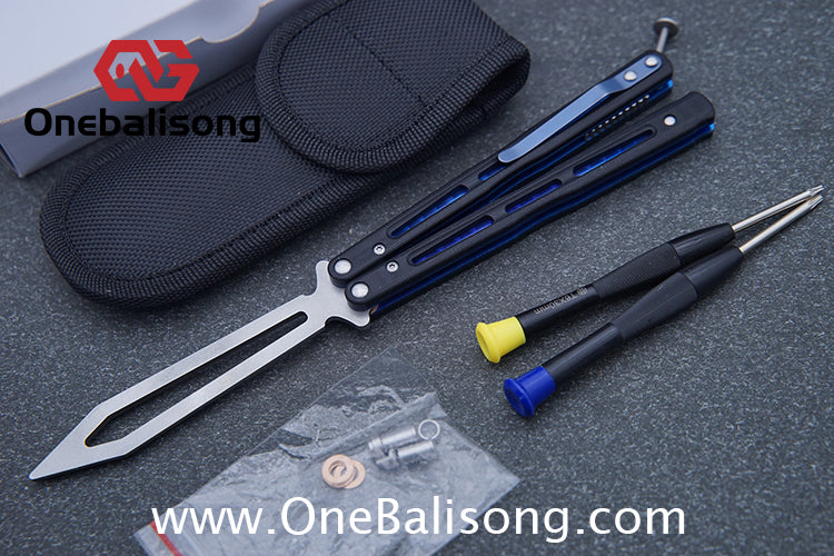 THEONE BM51 Balisong Clone Titanium Alloy Handle D2 Tool Steel Stainless Steel Blade Bushing