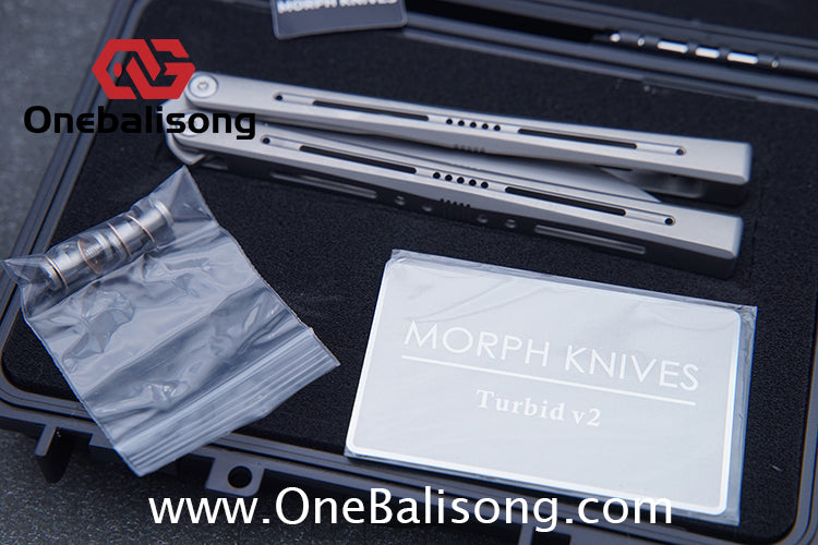 MORPH KNIVES Turbid v2 Original Balisong Ti-6AL-4V Titanium Alloy Handle CPM S35VN Stainless Steel Blade Bushing