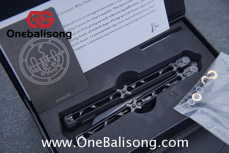 KIE Asmodade Original Balisong Titanium Alloy DLC Handle M390 Stainless Steel Blade Bushing