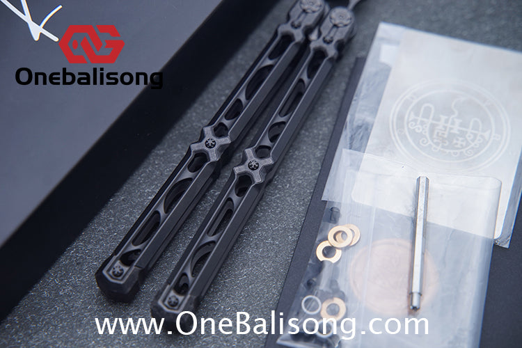 KIE Asmodade Original Balisong Titanium Alloy DLC Handle M390 Stainless Steel Blade Bushing