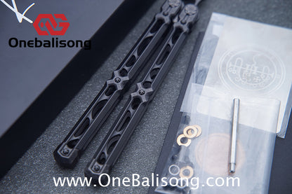 KIE Asmodade Original Balisong Titanium Alloy DLC Handle M390 Stainless Steel Blade Bushing