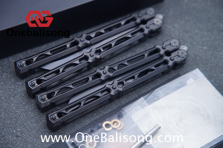 KIE Asmodade Original Balisong Titanium Alloy DLC Handle M390 Stainless Steel Blade Bushing