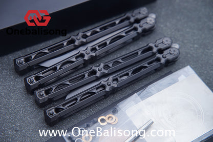 KIE Asmodade Original Balisong Titanium Alloy DLC Handle M390 Stainless Steel Blade Bushing