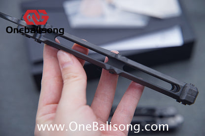 KIE Asmodade Original Balisong Titanium Alloy DLC Handle M390 Stainless Steel Blade Bushing