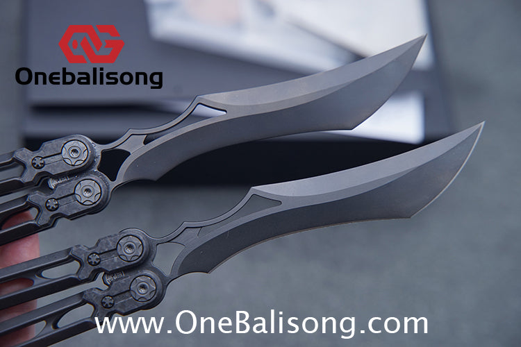 KIE Asmodade Original Balisong Titanium Alloy DLC Handle M390 Stainless Steel Blade Bushing
