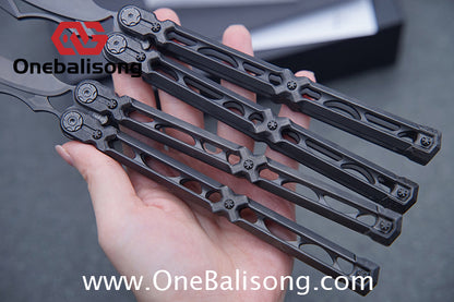 KIE Asmodade Original Balisong Titanium Alloy DLC Handle M390 Stainless Steel Blade Bushing
