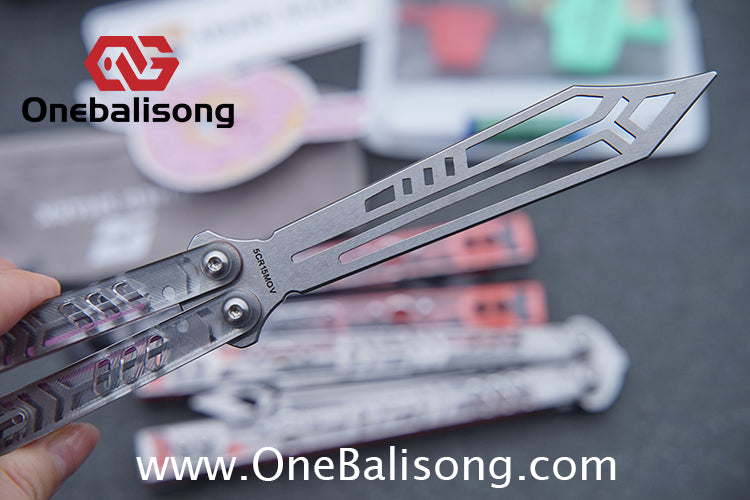 ARMED SHARK Transparent Acrylic Plate REP Balisong Clone 5CR15 Stainless Steel imported acrylic G10 integrated counterweight Bushings