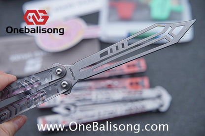 ARMED SHARK Transparent Acrylic Plate REP Balisong Clone 5CR15 Stainless Steel imported acrylic G10 integrated counterweight Bushings