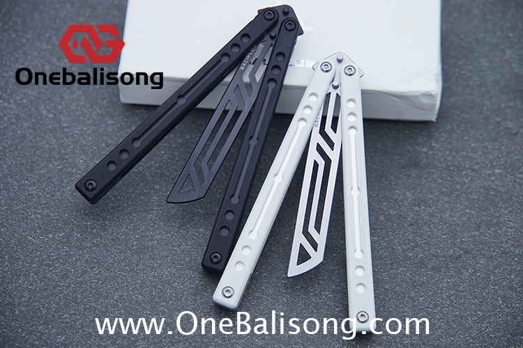 Baliplus Nautilus V1 Balisong Clone Aluminum Alloy G10 Patch Handle Stainless Steel Blade Bushing