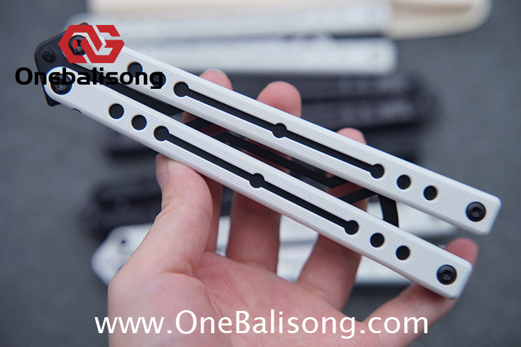 Baliplus Nautilus V1 Balisong Clone Aluminum Alloy G10 Patch Handle Stainless Steel Blade Bushing