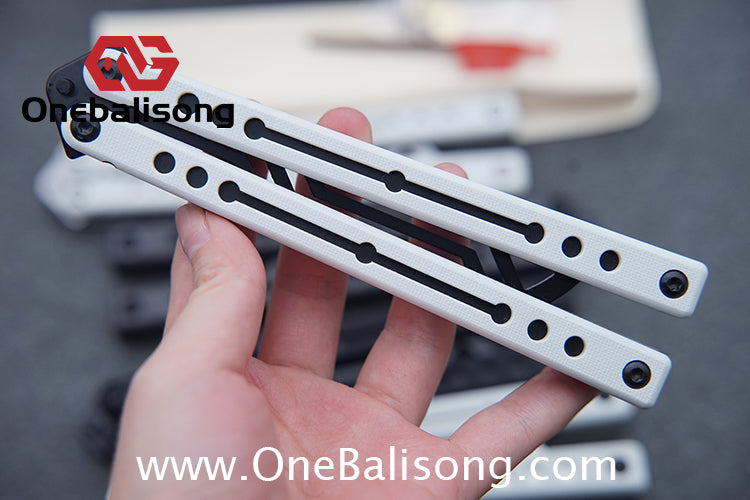 Baliplus Nautilus V1 Balisong Clone Aluminum Alloy G10 Patch Handle Stainless Steel Blade Bushing