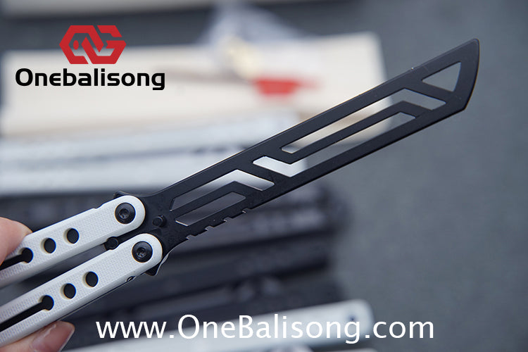 Baliplus Nautilus V1 Balisong Clone Aluminum Alloy G10 Patch Handle Stainless Steel Blade Bushing