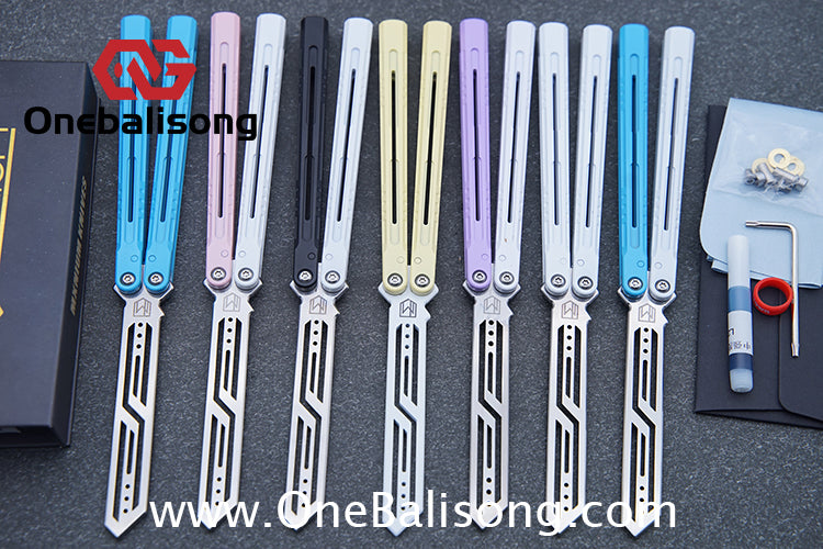 MXNIUM Skylark Balisong Aluminum Alloy Handle 9CR18MOV Stainless Steel Blade Bushing