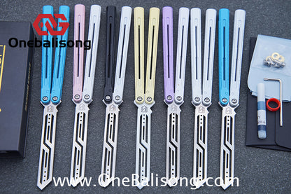 MXNIUM Skylark Balisong Aluminum Alloy Handle 9CR18MOV Stainless Steel Blade Bushing
