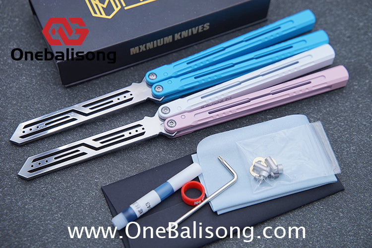 MXNIUM Skylark Balisong Aluminum Alloy Handle 9CR18MOV Stainless Steel Blade Bushing