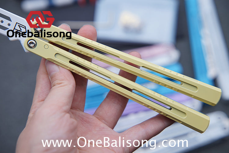 MXNIUM Skylark Balisong Aluminum Alloy Handle 9CR18MOV Stainless Steel Blade Bushing