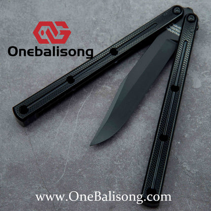 Baliplus Kraken Balisong Glossy clone Tanto/Bowie/Weekawk  live/Fake Blade Channel 7075 Aluminum Glossy Handle Bushings 9cr18