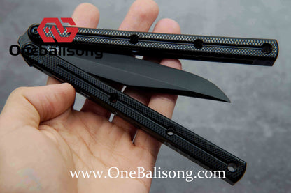 Baliplus Kraken Balisong Glossy clone Tanto/Bowie/Weekawk  live/Fake Blade Channel 7075 Aluminum Glossy Handle Bushings 9cr18