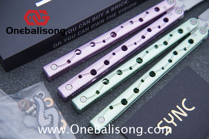 SYNC Ming Balisong Original 7075 Aluminum Alloy Handle Stainless Steel Blade Bushing