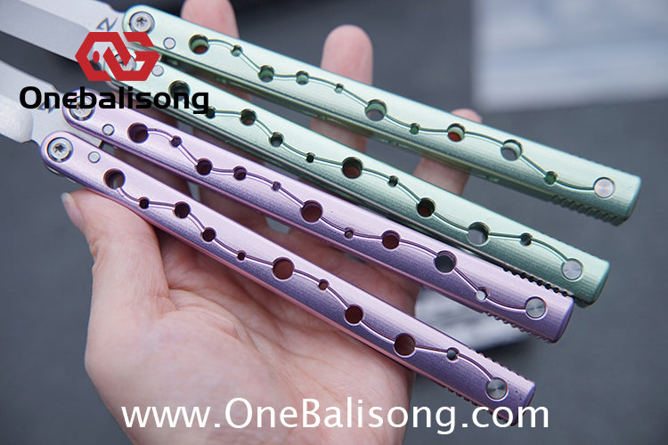 SYNC Ming Balisong Original 7075 Aluminum Alloy Handle Stainless Steel Blade Bushing