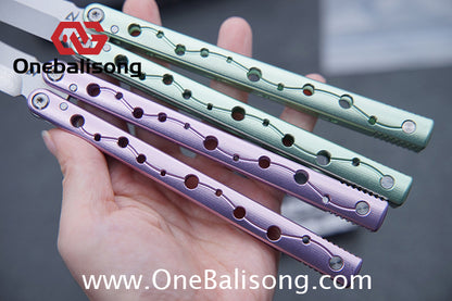 SYNC Ming Balisong Original 7075 Aluminum Alloy Handle Stainless Steel Blade Bushing