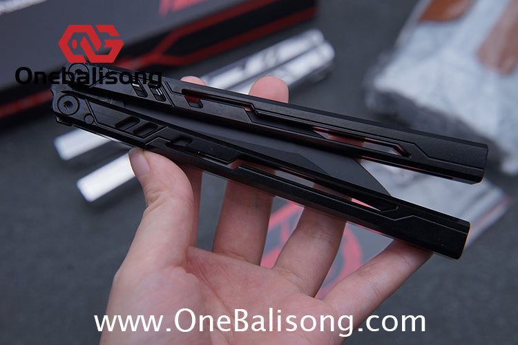 Once Alpha bone Balisong 7075 Aluminum Alloy Handle Stainless Steel Blade Bushings