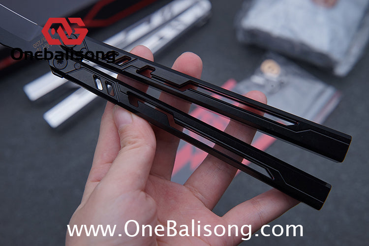 Once Alpha bone Balisong 7075 Aluminum Alloy Handle Stainless Steel Blade Bushings