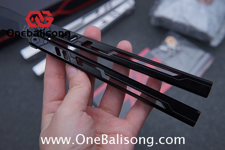 Once Alpha bone Balisong 7075 Aluminum Alloy Handle Stainless Steel Blade Bushings