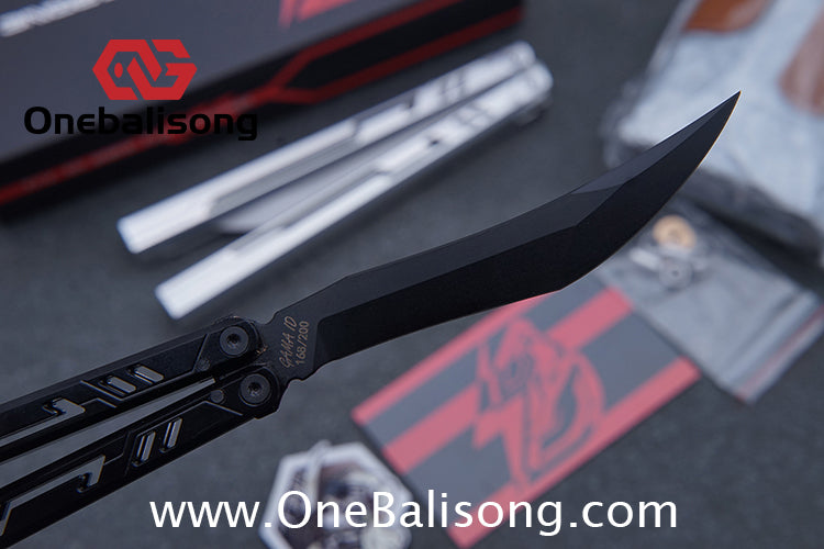 Once Alpha bone Balisong 7075 Aluminum Alloy Handle Stainless Steel Blade Bushings