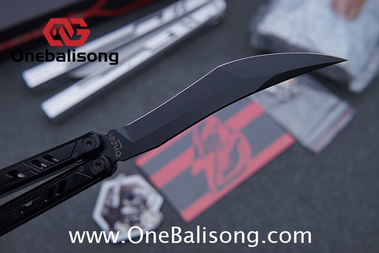 Once Alpha bone Balisong 7075 Aluminum Alloy Handle Stainless Steel Blade Bushings