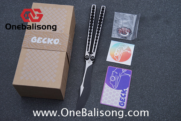 Gecko Viod Balisong Titanium Alloy Handle s35vn Stainless Steel Blade Bushing