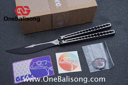 Gecko Viod Balisong Titanium Alloy Handle s35vn Stainless Steel Blade Bushing