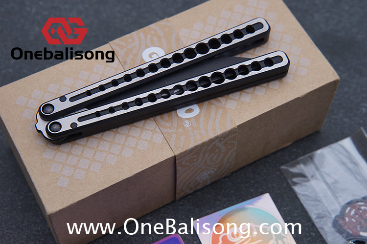 Gecko Viod Balisong Titanium Alloy Handle s35vn Stainless Steel Blade Bushing