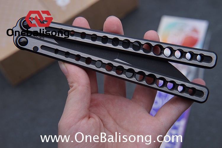 Gecko Viod Balisong Titanium Alloy Handle s35vn Stainless Steel Blade Bushing