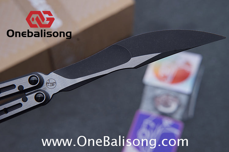 Gecko Viod Balisong Titanium Alloy Handle s35vn Stainless Steel Blade Bushing