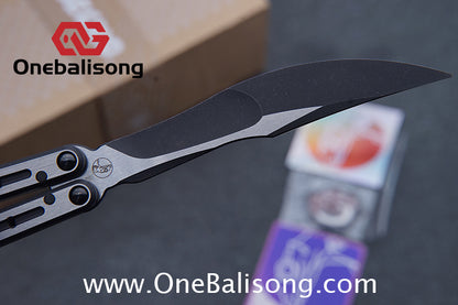 Gecko Viod Balisong Titanium Alloy Handle s35vn Stainless Steel Blade Bushing