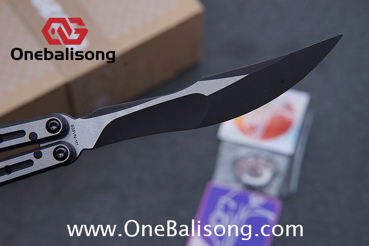 Gecko Viod Balisong Titanium Alloy Handle s35vn Stainless Steel Blade Bushing