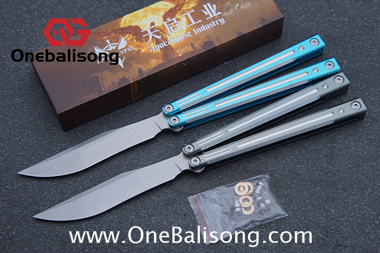 APOCALYPSE Tianqi Orion Balisong Clone 7075 Aluminum Alloy Handle Stainless Steel Blade Bushing