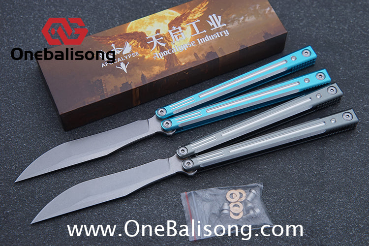 APOCALYPSE Tianqi Orion Balisong Clone 7075 Aluminum Alloy Handle Stainless Steel Blade Bushing