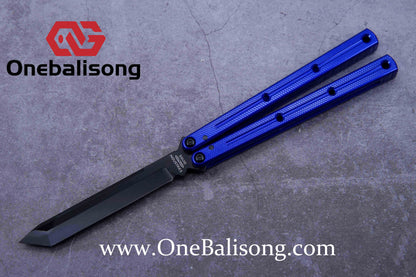 Baliplus Kraken Balisong Glossy clone Tanto/Bowie/Weekawk  live/Fake Blade Channel 7075 Aluminum Glossy Handle Bushings 9cr18