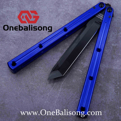 Baliplus Kraken Balisong Glossy clone Tanto/Bowie/Weekawk  live/Fake Blade Channel 7075 Aluminum Glossy Handle Bushings 9cr18
