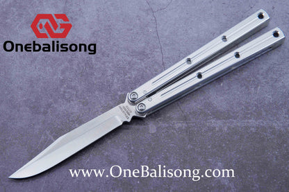 Baliplus Kraken Balisong Glossy clone Tanto/Bowie/Weekawk  live/Fake Blade Channel 7075 Aluminum Glossy Handle Bushings 9cr18