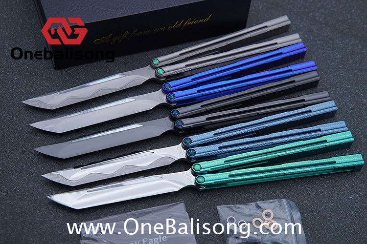 Harpy Eagle Original Balisong TC21 Titanium Alloy Handle M390 Stainless Steel Blade Bushing