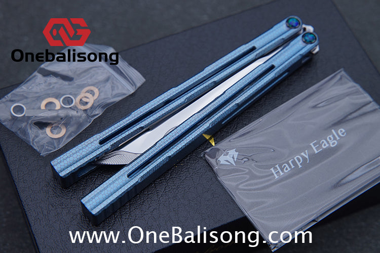 Harpy Eagle Original Balisong TC21 Titanium Alloy Handle M390 Stainless Steel Blade Bushing