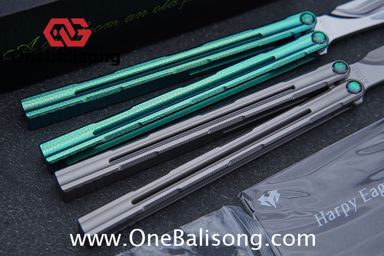 Harpy Eagle Original Balisong TC21 Titanium Alloy Handle M390 Stainless Steel Blade Bushing